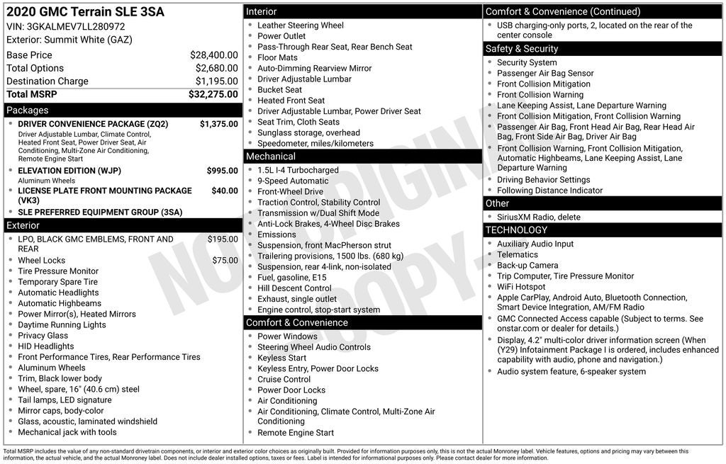2020 GMC Terrain SLE