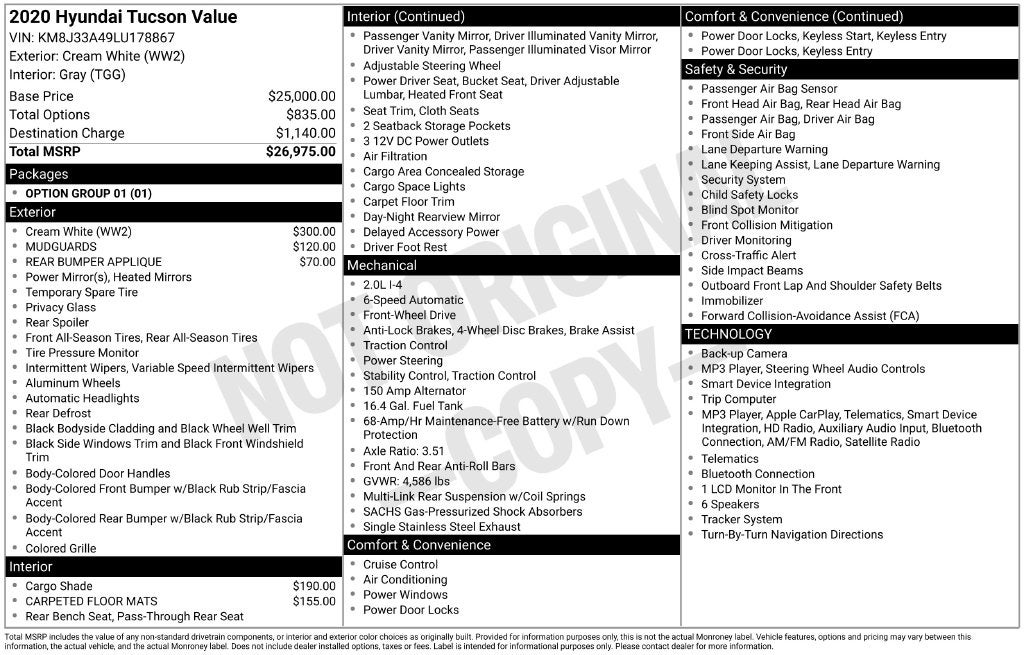 2020 Hyundai Tucson Value