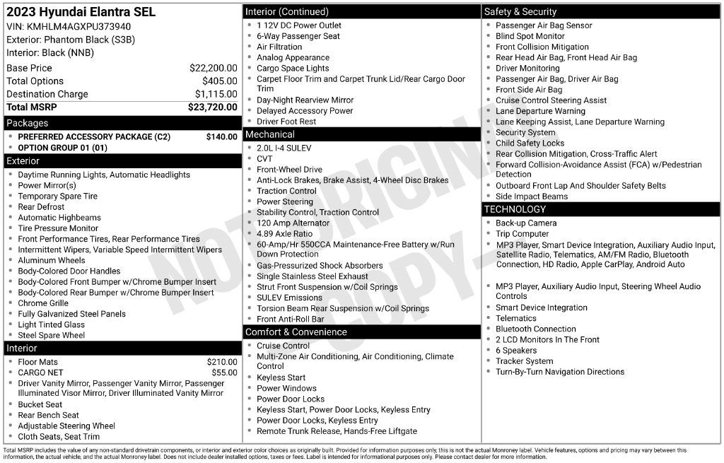 2023 Hyundai Elantra SEL