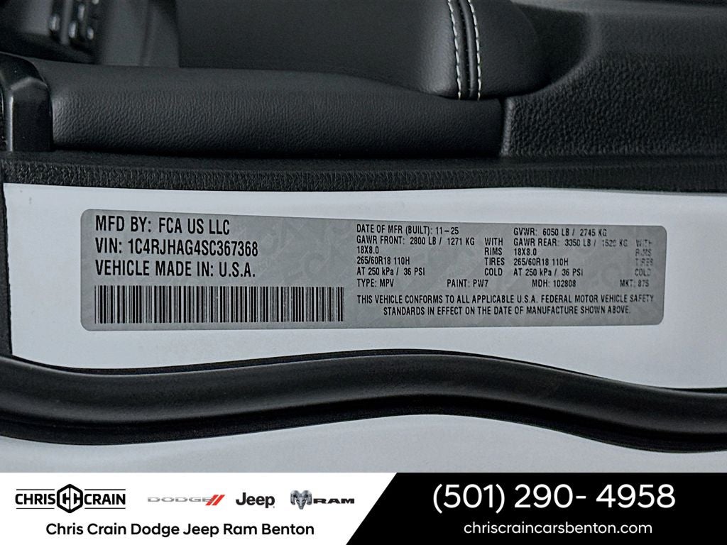 2025 Jeep Grand Cherokee GRAND CHEROKEE ALTITUDE X 4X4