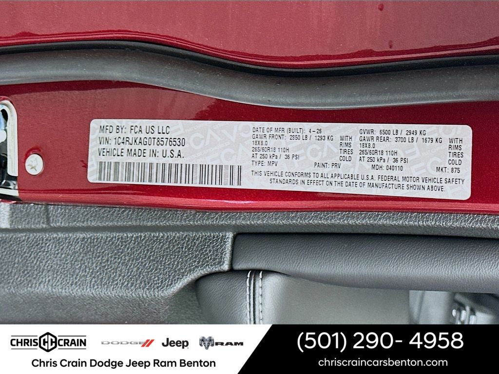 2026 Jeep Grand Cherokee GRAND CHEROKEE L LAREDO 4X4