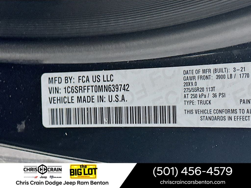 2021 RAM 1500 Lone Star Crew Cab 4x4 5'7' Box