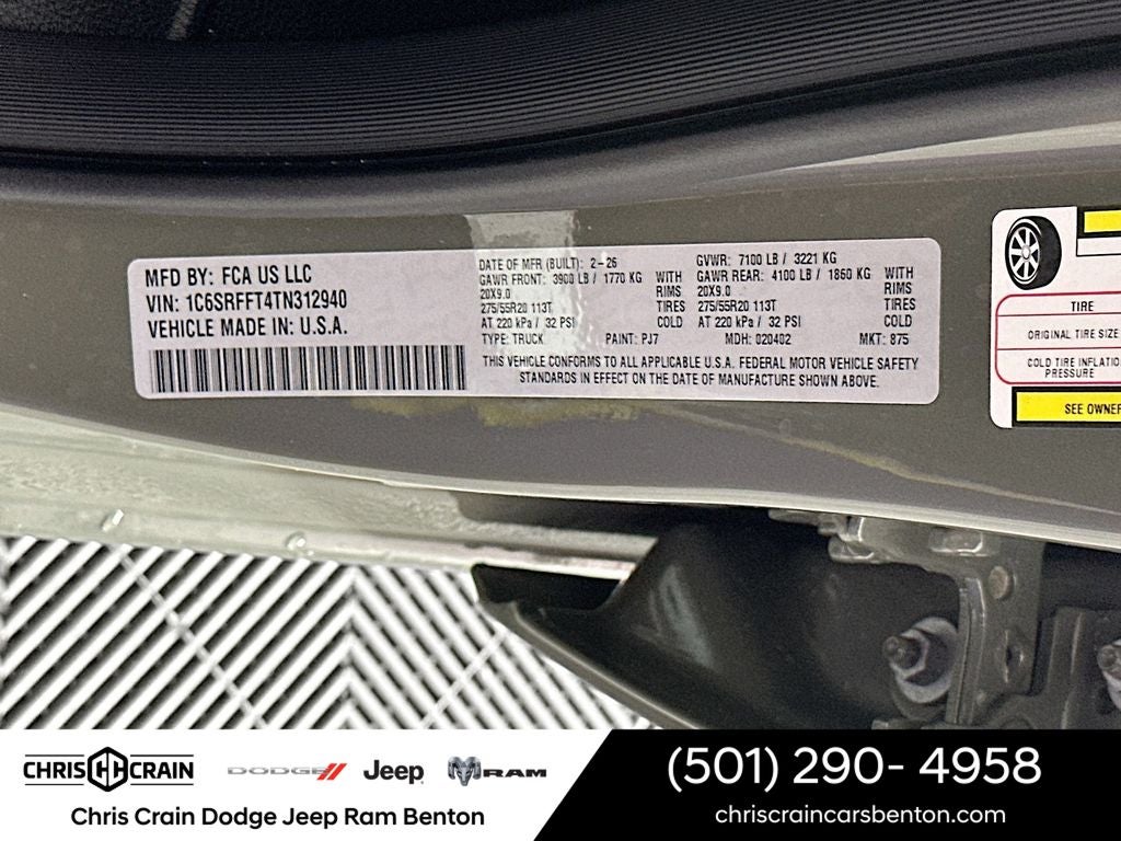 2026 RAM Ram 1500 RAM 1500 BIG HORN CREW CAB 4X4 5'7' BOX