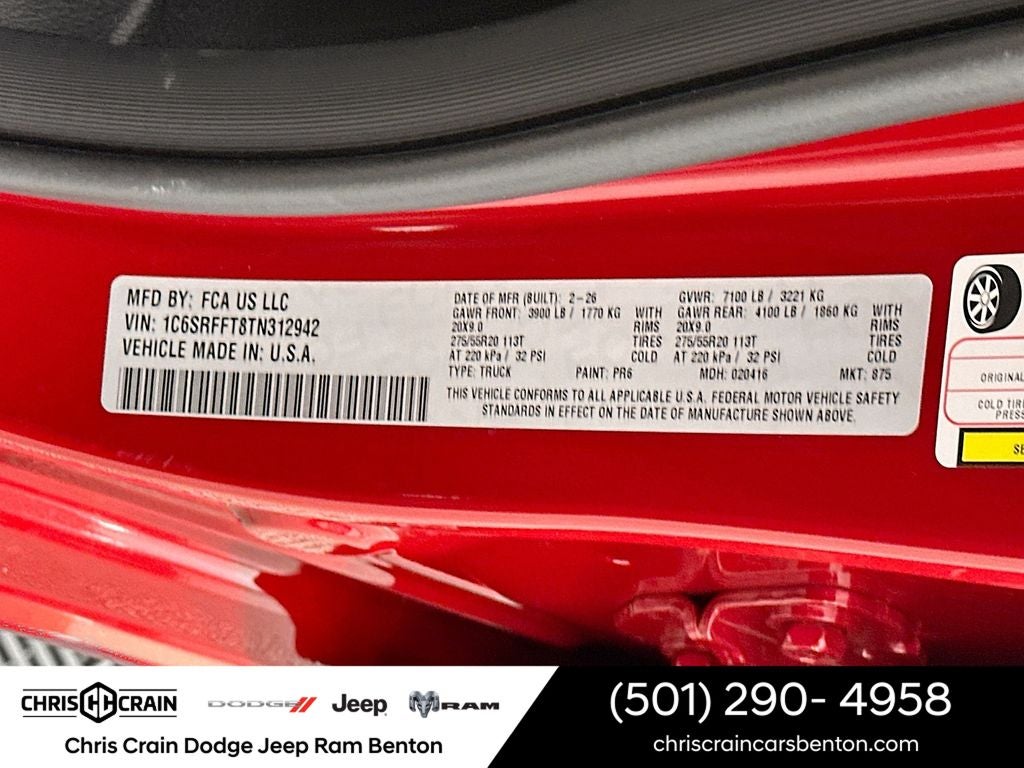 2026 RAM Ram 1500 RAM 1500 BIG HORN CREW CAB 4X4 5'7' BOX