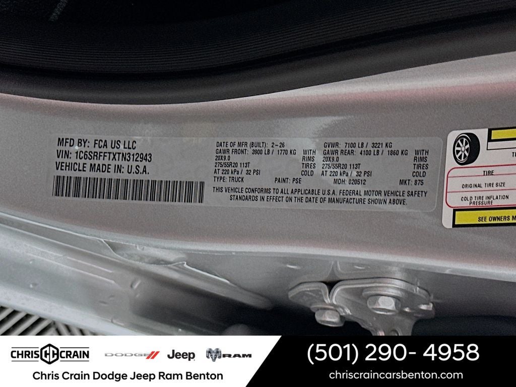 2026 RAM Ram 1500 RAM 1500 BIG HORN CREW CAB 4X4 5'7' BOX