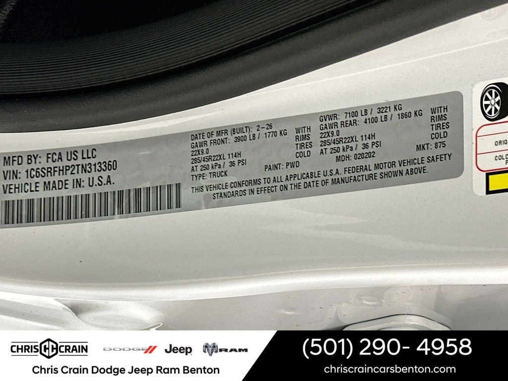 2026 RAM Ram 1500 RAM 1500 LIMITED CREW CAB 4X4 5'7' BOX