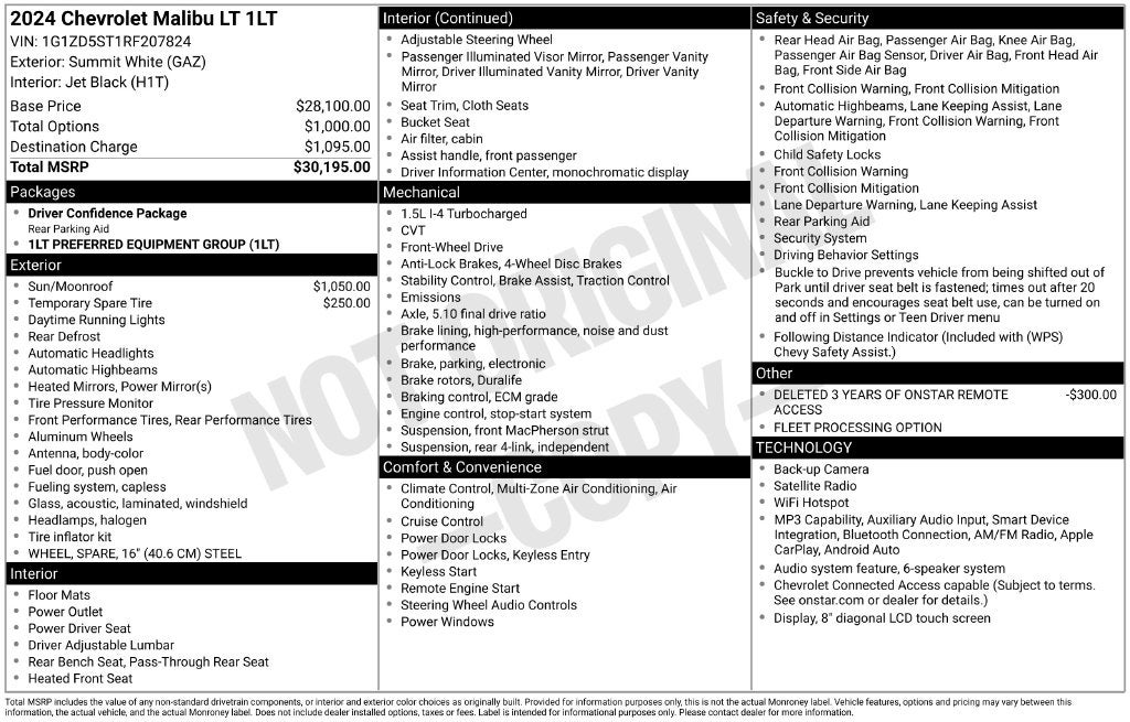 2024 Chevrolet Malibu FWD 1LT