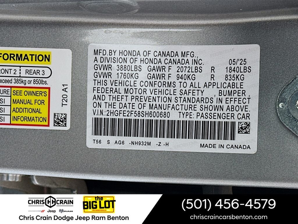 2025 Honda Civic Sedan Sport