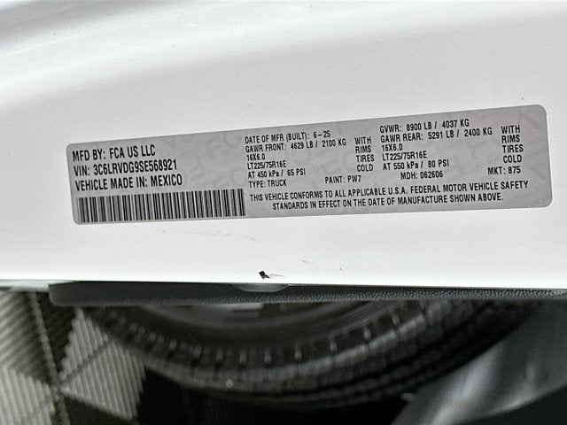 2025 RAM Ram ProMaster RAM PROMASTER 2500 TRADESMAN CARGO VAN HIGH ROOF 159' WB