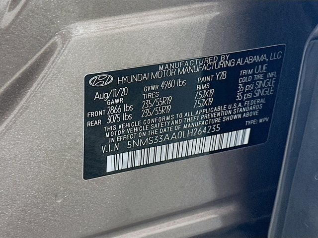 2020 Hyundai Santa Fe SEL 2.0T