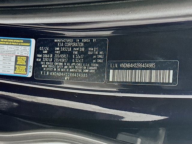 2024 Kia Carnival MPV LX Seat Package