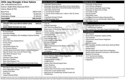 2026 Jeep Wrangler WRANGLER 4-DOOR SAHARA