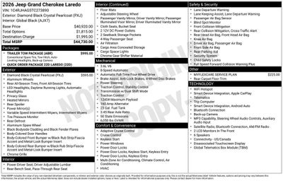 2026 Jeep Grand Cherokee GRAND CHEROKEE LAREDO 4X4