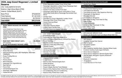 2026 Jeep Grand Wagoneer GRAND WAGONEER L LIMITED RESERVE 4X4