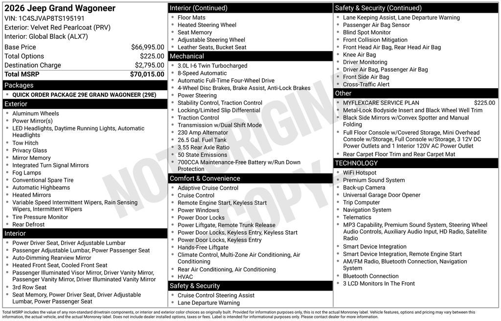 2026 Jeep Grand Wagoneer GRAND WAGONEER 4X4