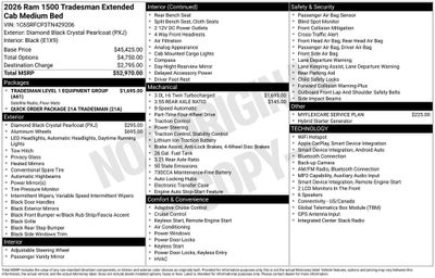 2026 RAM 1500 RAM 1500 TRADESMAN QUAD CAB 4X4 6'4' BOX