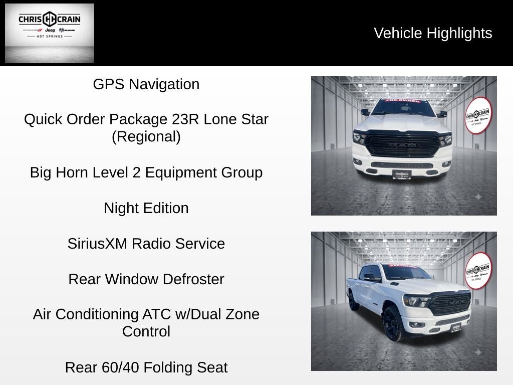 2021 RAM 1500 Lone Star Crew Cab 4x4 5'7' Box