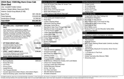 2024 RAM 1500 Big Horn Crew Cab 4x4 5'7' Box