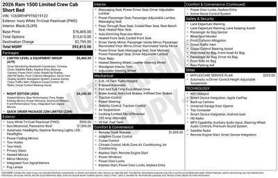 2026 RAM 1500 RAM 1500 LIMITED CREW CAB 4X4 5'7' BOX