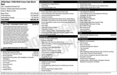 2026 RAM Ram 1500 RAM 1500 RHO CREW CAB 4X4 5'7' BOX