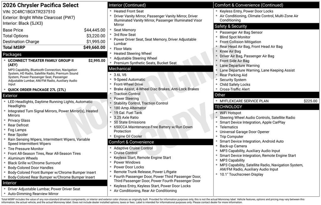 2026 Chrysler Pacifica Select
