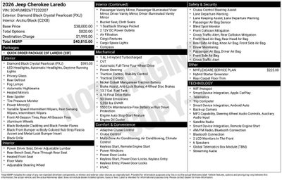 2026 Jeep Cherokee CHEROKEE LAREDO 4X4