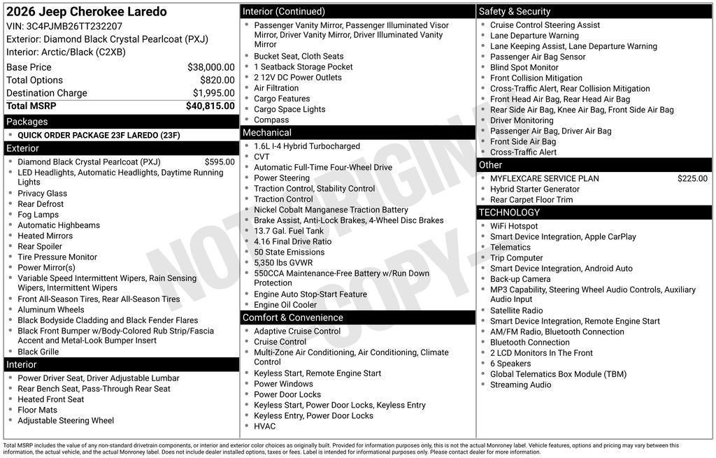2026 Jeep Cherokee CHEROKEE LAREDO 4X4