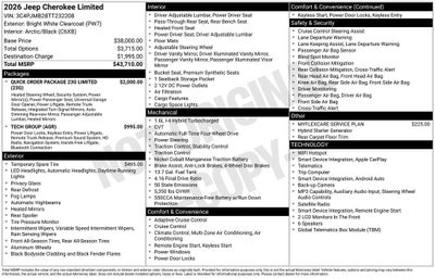 2026 Jeep Cherokee CHEROKEE LIMITED 4X4