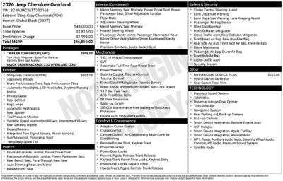 2026 Jeep Cherokee CHEROKEE OVERLAND 4X4