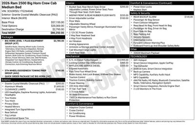 2026 RAM 2500 RAM 2500 BIG HORN CREW CAB 4X4 6'4' BOX