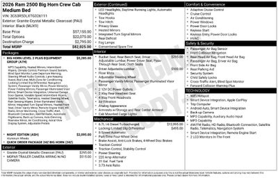 2026 RAM Ram 2500 RAM 2500 BIG HORN CREW CAB 4X4 6'4' BOX