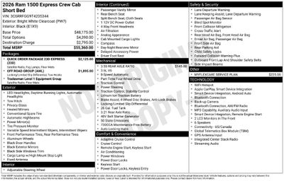 2026 RAM Ram 1500 RAM 1500 EXPRESS CREW CAB 4X4 5'7' BOX