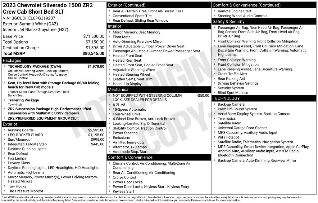 2023 Chevrolet Silverado 1500 4WD Crew Cab Short Bed ZR2
