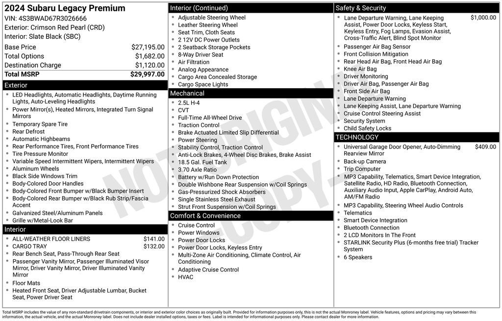 2024 Subaru Legacy Premium