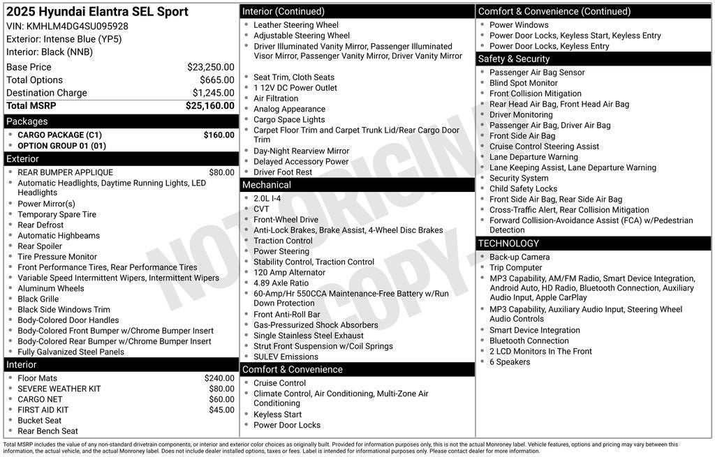 2025 Hyundai Elantra SEL Sport