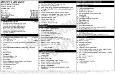 2025 Toyota Land Cruiser Base Hybrid